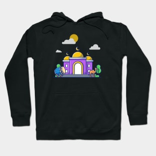 Mosque with bedug drum and camel Hoodie